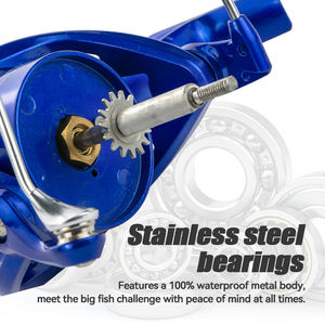 Büyük oyun tüm Metal 7bb dişli oranı 5.5:1 tuzlu su orkinos okyanus makara 40kg Max sürükle 4000-10000 tuzlu İplik balıkçılık Reel - Product Image 4