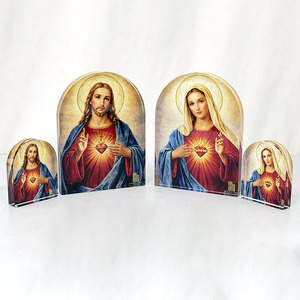 Prensapapeles de Cristal Personalizado con Forma de Arco del Sagrado Corazón de Jesús y del Inmaculado Corazón de María MH-TF0353 - Product Image 3