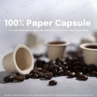 Capsule de café compostable en bagasse de canne à sucre Ecoinno, fabriquée en Chine, 100% cellulose pure, compatible avec le système Nespresso