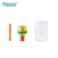 Kit de consommables de soudage TIG 4 pièces : lentille de gaz en laiton, corps de collet, isolateur de collet en cuivre, coupelle en verre pour torche WP17 WP18 WP26