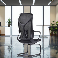Chaise de bureau exécutive moderne en gros, en tissu, ergonomique, réglable en hauteur, sans roulettes, pour ordinateur, travail, personnel, aluminium