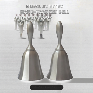 Cloche de service rétro en alliage de zinc brillant, à manivelle, pour la décoration de la maison, des bars et des restaurants, attirant la prospérité - Product Image 2