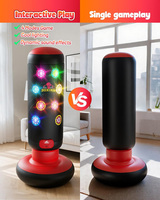 Sac de frappe gonflable HopeRock pour enfants, ensemble de boxe avec éclairage musical et 4 modes de jeu, en PVC rempli d'eau