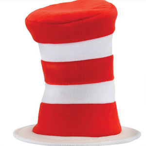 Sombrero <span class=keywords><strong>de</strong></span> Fiesta <span class=keywords><strong>de</strong></span> Cumpleaños <span class=keywords><strong>de</strong></span> Dr. Seuss para Halloween, Accesorio <span class=keywords><strong>de</strong></span> Disfraz, Sombrero Alto a Rayas Rojas y Blancas - Product Image 1
