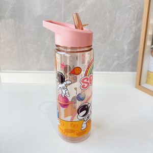 2026 High Beauty Plastic Water <b>Cup</b> Cute Children's Portable Cartoon Sports Water <b>Cup</b> <b>with</b> <b>Straw</b> - Product Image 4