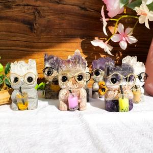 Wholesale Unique <b>Groot</b> Shaped Carved Raw Stone Sculpture Festive <b>Gift</b> Desktop Ornament Charming Home and Office Decor - Product Image 3