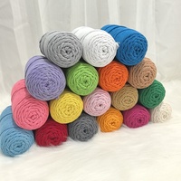 Gros en Usine Cordon Macramé 5 mm 100 % Coton Fil Fantaisie Tissé à la Main pour Tricot Motif Teint Matériau Cardé