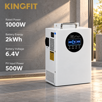 Système d'énergie solaire tout-en-un pour la maison, batterie LiFePO4 2 kWh 1000 W, 230 V 50 Hz