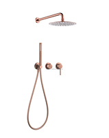 Ensemble de douche de salle de bain de luxe à 2 voies or rose brossé ensemble de mitigeur de robinet de douche mural avec douchette