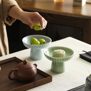 Ceramic Fruit Plate Round Porcelain New Chinese Style Dessert Dish Party <b>Snack</b> <b>Tray</b> - Product Image 3