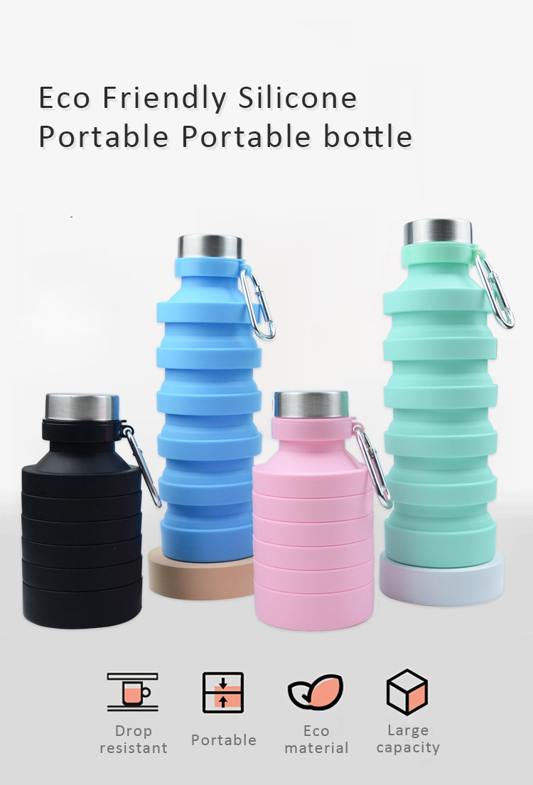 New Products 2022 Foldable Portable Fitness Drinking Water Bottle Collapsible Silicone Water Bottle For Kids