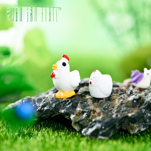 weij Botella Ecológica de Paisaje en Miniatura con Musgo y Suculentas, Pequeño Artículo Decorativo de Resina DIY con un <span class=keywords><strong>Gallo</strong></span> <span class=keywords><strong>Blanco</strong></span> Simulado - Product Image 3