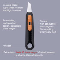 Cutter à lame rétractable en céramique à denture de scie MIDDIA avec logo personnalisé pour l'emballage en entrepôt, vente en gros