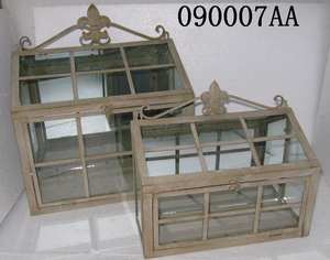 Vente en gros <span class=keywords><strong>Mini</strong></span> <span class=keywords><strong>serre</strong></span> de jardin en verre Vintage Rustic Warmhouse - Product Image 2