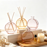 Forme plate désodorisant diffuseur d'arôme huile bouteille en verre diffuseur de roseau en verre bouteille 50ml 100ml 150ml 200ml