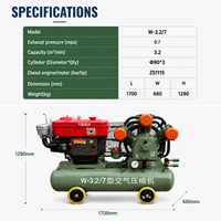 Compresseur d'air minier KAISHAN W-3.2/7, moteur diesel à vis basse pression, pompe PLC, refroidissement par air, mobile, pour forage souterrain en carrière