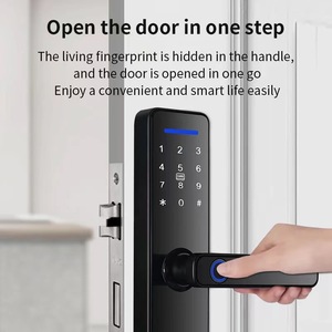QLEUNG Smart Door <b>Lock</b> S811 WiFi Fingerprint Password Card <b>Key</b> Indoor <b>Lock</b> With App One Touch Opening - Product Image 4
