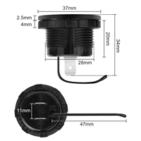 Compteur de batterie avec capteur de température, étanche, DC 12V/24V, voltmètre à affichage numérique LED, jauge de tension ronde, testeur de tension