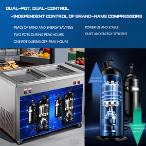 Máquina Comercial Móvil de Yogur Frito Automática de Gran Capacidad con Enfriamiento para Helado, Queso, Smoothies y Rollos de Helado - Product Image 3