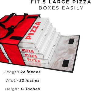 Sacs à pizza pour <span class=keywords><strong>livraison</strong></span>, grand format (20" x 20"), <span class=keywords><strong>sac</strong></span> isotherme pour <span class=keywords><strong>livraison</strong></span> de pizza, <span class=keywords><strong>sac</strong></span> isotherme imperméable pour pizza, pour Doordash, <span class=keywords><strong>Uber</strong></span> Eat - Product Image 5