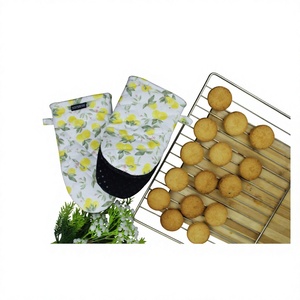 Oven Mitts Glove Pot Holder Set Heat Resistance 100% Cotton OEKO-TEX Certified Dishwasher Safe Unisex <b>Microwave</b> Tool - Product Image 1