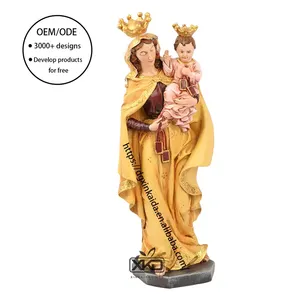 Factory wholesale catholic religious statues resin wind chines icons of the carmel gift virgin mary suppliers mother and jesus