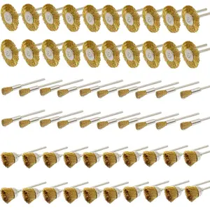 3mm Mandrel Brass Wire Brush Cup Cleaning Wheels Polishing Attachment Die Grinder Rotary Tools Accessories Polish End Brushes