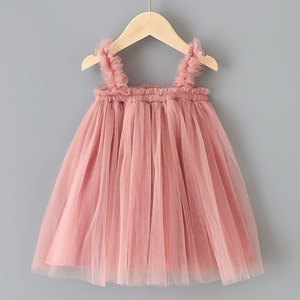 Solid Color Baby Girl Dresses Kids Sleeveless Layered Party Dress Casual Summer Tulle Dress Girl - Product Image 4