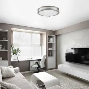 Worbest Fashion Modern Twin Ring LED Ceiling Light 3CCT Changeable 25W Dimmable for Bathroom LED Cceiling Light