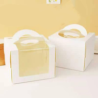 Boîte de gâteau de papier de carton imprimé par coutume avec la fenêtre/poignée