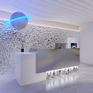 Modern <b>Reception</b> <b>Desk</b> Front Counter for <b>Salon</b> Office Lobby Service <b>Desk</b> with Stone Texture Background - Product Image 3