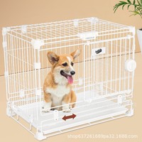 Cage d'intérieur carrée multifonctionnelle en fer respirant et pliable à plusieurs niveaux pour petits/moyens chiens et lapins - Toutes saisons