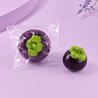 Jouet Squishy Mangoustan, jouet anti-stress à texture fluide et à remontée lente, jouet de décompression à presser pour le bureau