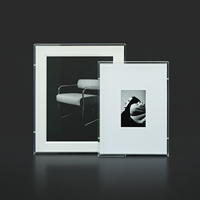 Cadre photo rectangulaire Ludaye en acrylique écologique, étanche, transparent, pour table ou mur, taille personnalisée, logo, commande en gros, direct usine