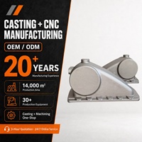 Corps de pompe en aluminium moulé avec brides usinées et ports filetés pour systèmes de fluides hydrauliques, industriels et d'eau