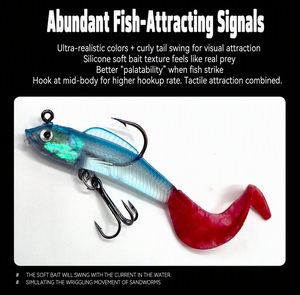 Esca Anti-Inceppamento 12g/9g, Coda Arricciata, Effetto UV e Multicolore per Bass. Attrezzatura per la <span class=keywords><strong>Pesca</strong></span> Sportiva e l'Intrattenimento all'Aperto - Product Image 4
