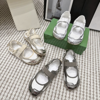 2026 Y2K Baskets Mary Jane en maille argentée pour femme, style Balletcore, plates sportives, respirantes, métalliques, légères, tendance mode Air