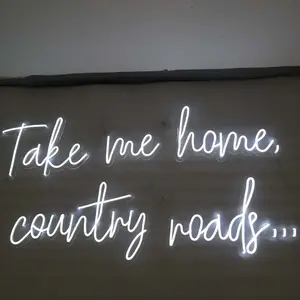 Wall-Mounted Custom Neon Sign"Take Me Home,Country Road" Letters Led Neon Sign Light