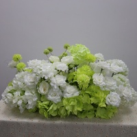 Susunan Bunga Buatan Hydrangea Mawar Putih Hijau Berkualitas Tinggi 5D, Bunga Lantai untuk Pernikahan, Tata Letak Panggung Pesta & Dekorasi Jalan