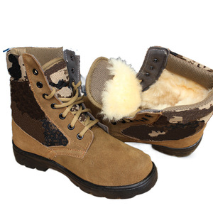 Bottes d'hiver pour hommes, mi-hautes, camouflage, chaudes, en coton, lacets avant, randonnée en plein air - Product Image 2