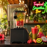 Blender commercial électrique silencieux multifonctionnel à 6 lames, avec pavé tactile en plastique, robuste, 1000W, étanche