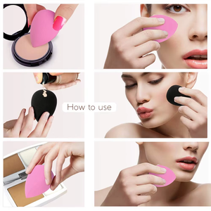 Ensemble d'éponges de maquillage en forme de cœur 2-en-1, éponge douce pour fond de teint, houppette cosmétique, cadeau beauté, outil de maquillage - Product Image 4