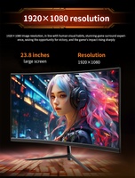 Monitor Curvo para Juegos de 23.8 Pulgadas, FHD, 75, 100, 165, 180, 200Hz, Panel VA, 1080P, Sin Parpadeo, Luz Azul Baja, Pantalla para PC de Escritorio