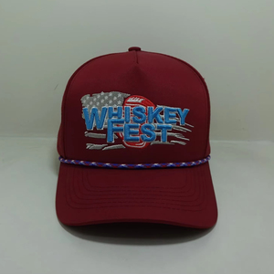 Casquette de golf brodée à rehaussement 3D ajustable personnalisée Casquette de camionneur à bord incurvé à 5 panneaux Casquette de baseball à dos en maille et trou découpé au laser - Product Image 3