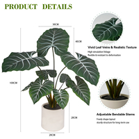 Plante artificielle Alocasia haute simulation, oreille d'éléphant tropicale pour la décoration intérieure