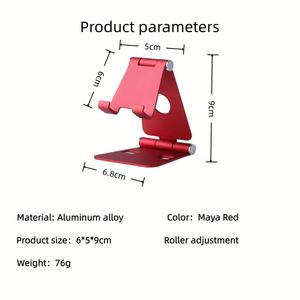 Support de bureau pliable et flexible mains libres en alliage d'aluminium rouge Maya 2025 pour tous les smartphones et tablettes – Pratique - Product Image 6