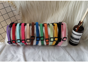 Multi Colors Color Soft Comfort Puppy Kitten Neck Strap Microfiber Suede Dog <b>Collar</b> With Breakaway Buckle - Product Image 5