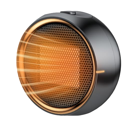 Portable PTC Ceramic Space Heater, Quiet Energy Efficient, Tip-Over & Overheat Protection for Indoor Use