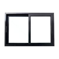 Fenêtres coulissantes à cadre en aluminium noir sur mesure, design simple de haute qualité, double vitrage, style moderne, villas horizontales