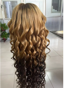 Parrucca Frontale Ondulata 13x4 13x6 Stile Deep Wave 22 Pollici, <span class=keywords><strong>Capelli</strong></span> Umani Brasiliani Arancione Zenzero - Product Image 4